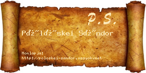 Pölöskei Sándor névjegykártya